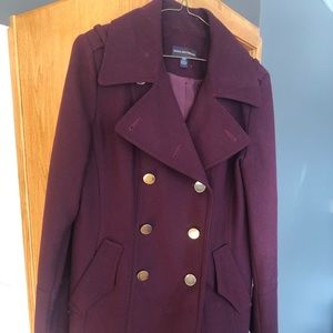 Purple/Maroon Pea Coat - size medium